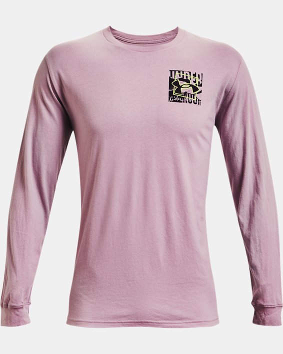 Men's UA Boxed Logo Outline Long Sleeve, Pink, pdpMainDesktop image number 4